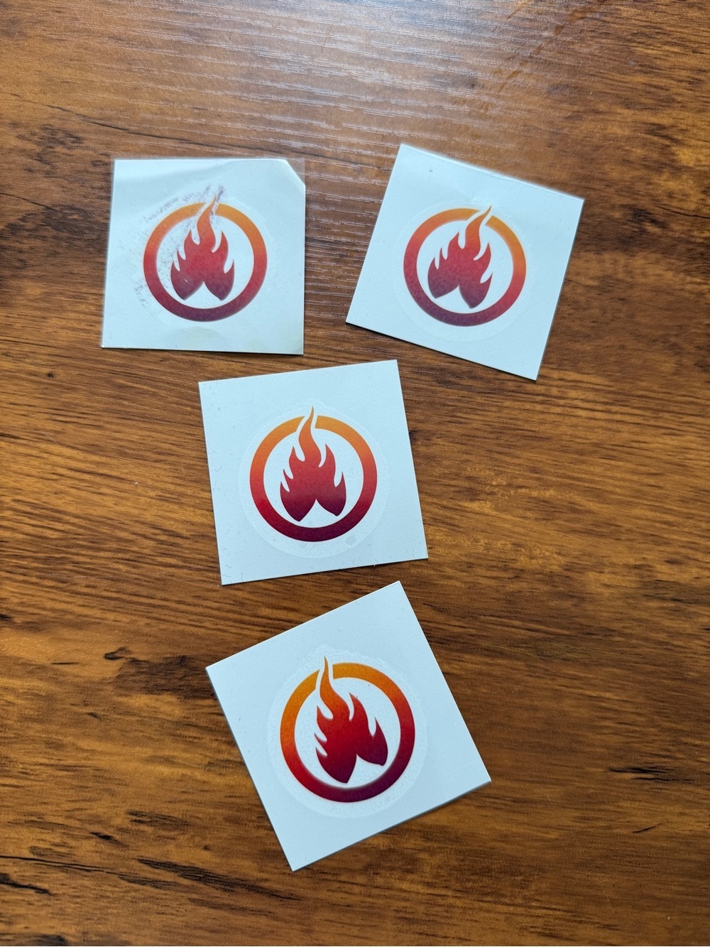 Fire Gradient Circle fake tattoos- Orange Red Flame Design